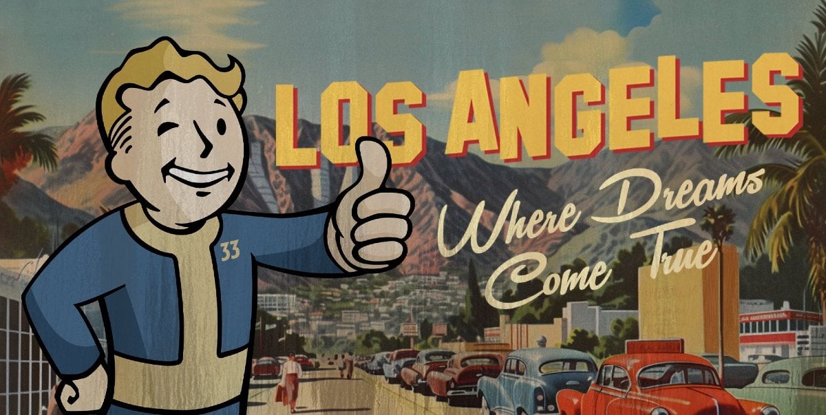 PipBoy gives a thumbs up to Fallout fans in Fallout TV show promo ad.
