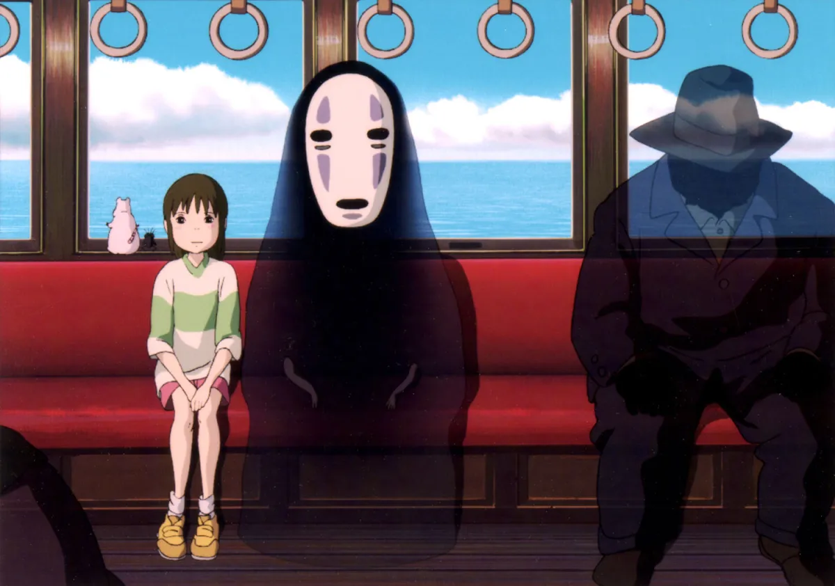 Chihiro and Kaonashi in 'Spirited Away'
