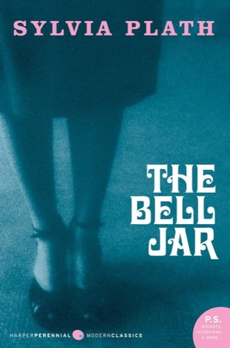 Cover art for "The Bell Jar" featuring a woman's legs